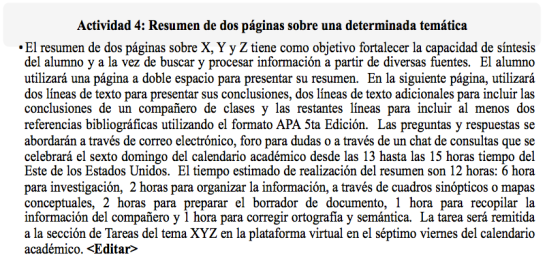 Figura 6 (2 de 2). Redacción de las actividades 3 y 4 empleando las buenas prácticas de Chickering y Gamson (1987) - (c) Rodrigo Durán & Christian A. Estay-Niculcar